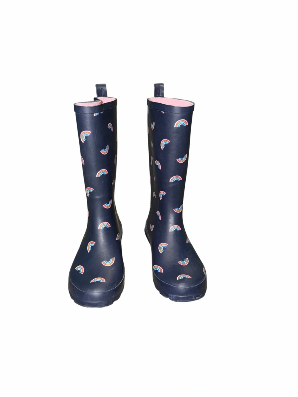 Cat and Jack Navy with Rainbows 🌈 Tall Rain Boots Size 4